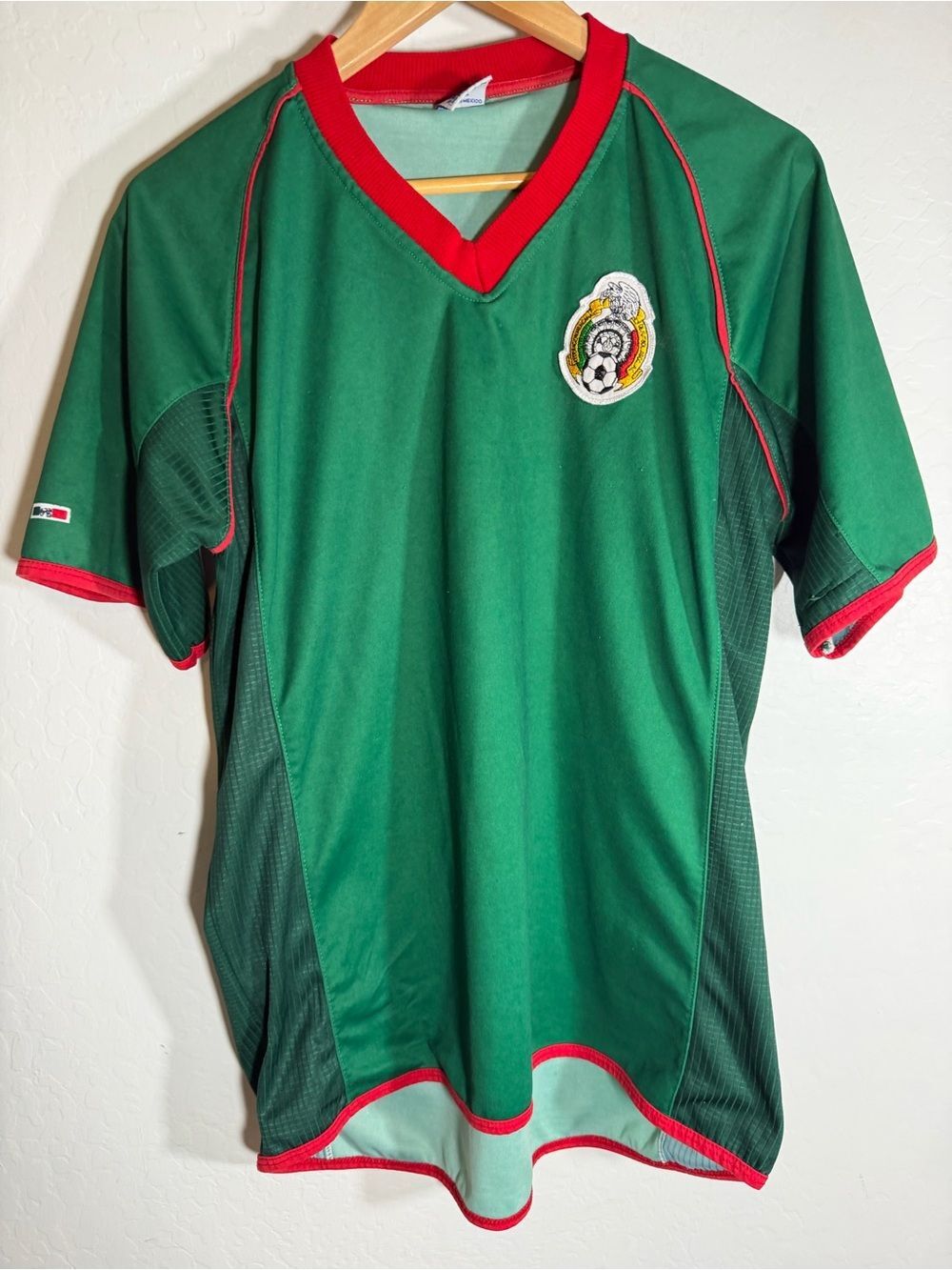 Vintage Mexico Soccer Jersey Punto Azul C&C Green Mexican National Team Crest